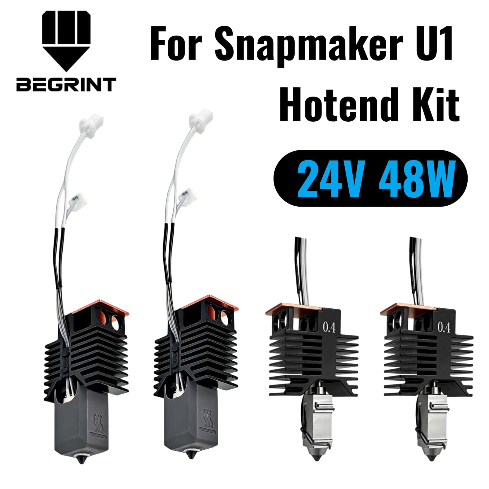 High Flow Ceramic Hotend - Untuk Snapmaker U1 Hotend 24V 48W,
