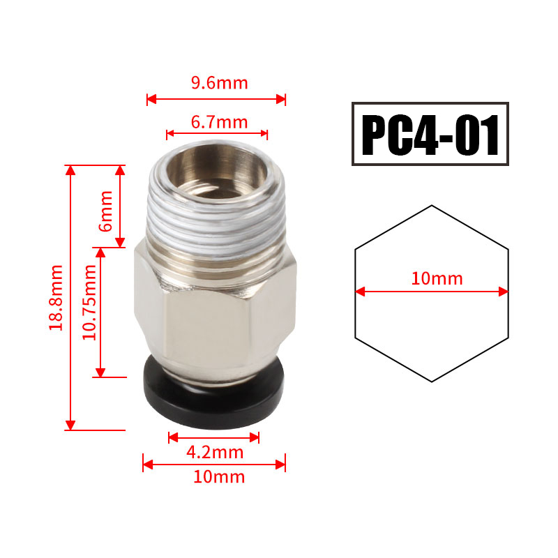 10 Buah/Lot Konektor Pneumatik - Filament 1.75 ulasan dan harga