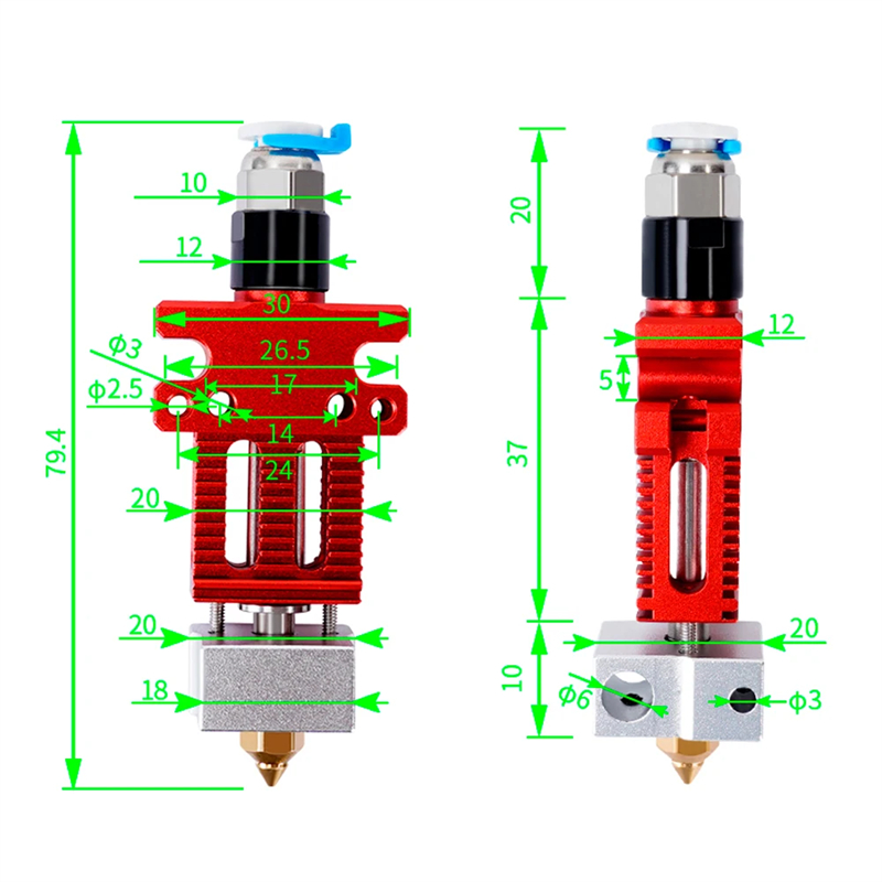 Bagian Printer 3D CR6 SE j-hea - Direct Drive Extruder ulasan dan harga