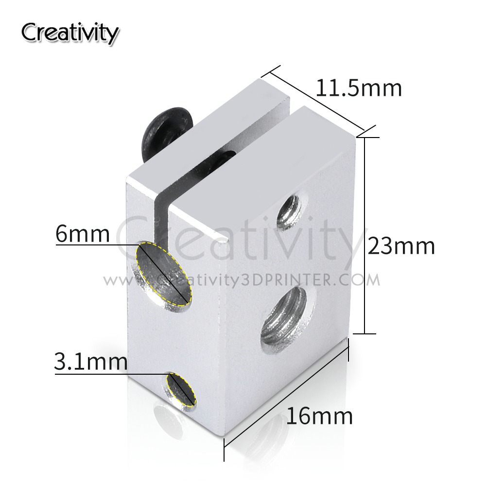 Blok Pemanas V6 PT100 Berlapis - Direct Drive Extruder ulasan dan harga