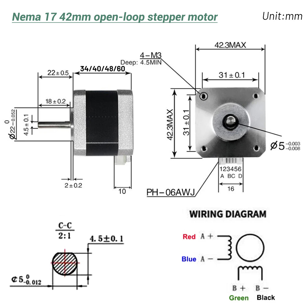 Motor Stepper Nema17 42 Motor  - 3D Printer ulasan dan harga